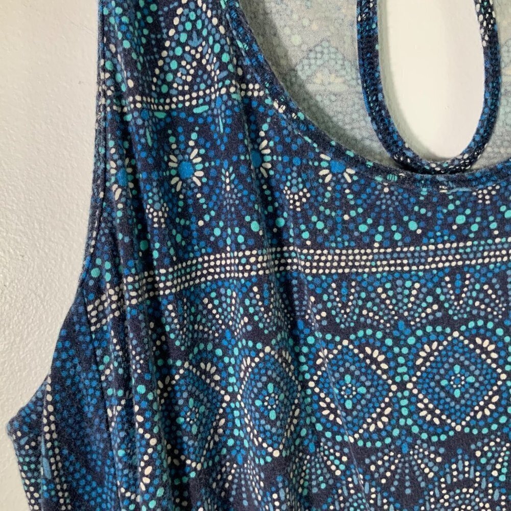 Womens Patagonia West Ashley Aztec Dress‎ Keyhole Back Blue White M - Picture 5 of 7